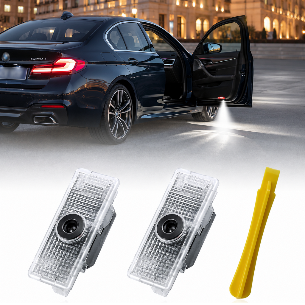2Pcs HD LED Car Door Logo Projector Lights, Never Fade Welcome Puddle Lights Compatible with BMW, 3D Shadow Door Accessories