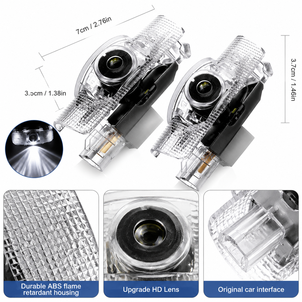 2Pcs HD LED Car Door Logo Projector Lights, Never Fade Welcome Puddle Lights Compatible with Toyota, 3D Shadow Accessories