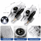 2Pcs HD LED Car Door Logo Projector Lights, Never Fade Welcome Puddle Lights Compatible with Toyota, 3D Shadow Accessories