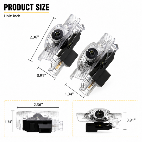 2Pcs HD LED Car Door Logo Projector Lights, Never Fade Welcome Puddle Lights Compatible with Lexus, 3D Shadow Accessories