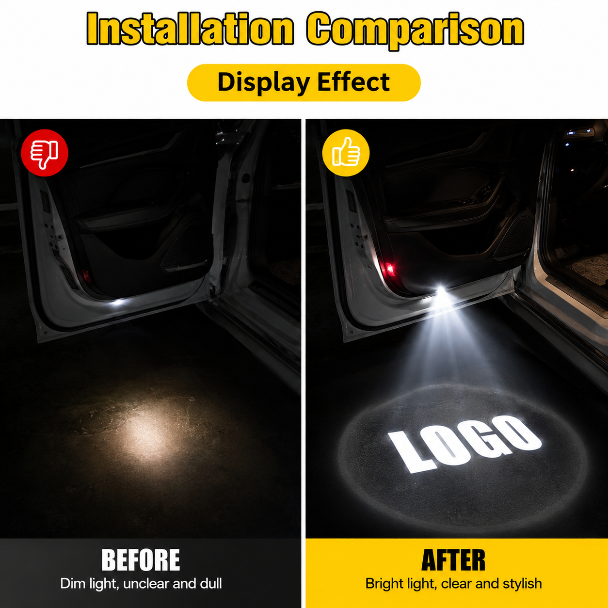 2Pcs HD LED Car Door Logo Projector Lights, Never Fade Welcome Puddle Lights Compatible with Lexus, 3D Shadow Accessories