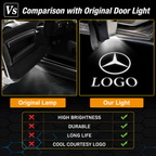 2Pcs HD LED Car Door Logo Projector Lights, Never Fade Welcome Puddle Lights Compatible with Mercedes-Benz, 3D Shadow Accessories