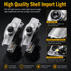 2Pcs HD LED Car Door Logo Projector Lights, Never Fade Welcome Puddle Lights Compatible with Toyota, 3D Shadow Accessories