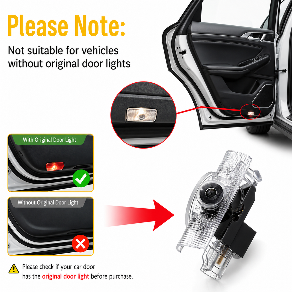 2Pcs HD LED Car Door Logo Projector Lights, Never Fade Welcome Puddle Lights Compatible with Toyota, 3D Shadow Accessories