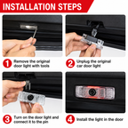 2Pcs HD LED Car Door Logo Projector Lights, Never Fade Welcome Puddle Lights Compatible with BMW, 3D Shadow Door Accessories