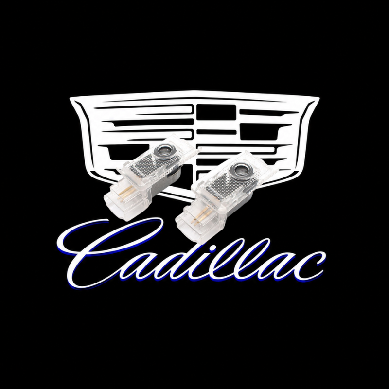2Pcs HD LED Car Door Logo Projector Lights, Never Fade Welcome Puddle Lights Compatible with Cadillac, 3D Shadow Accessories