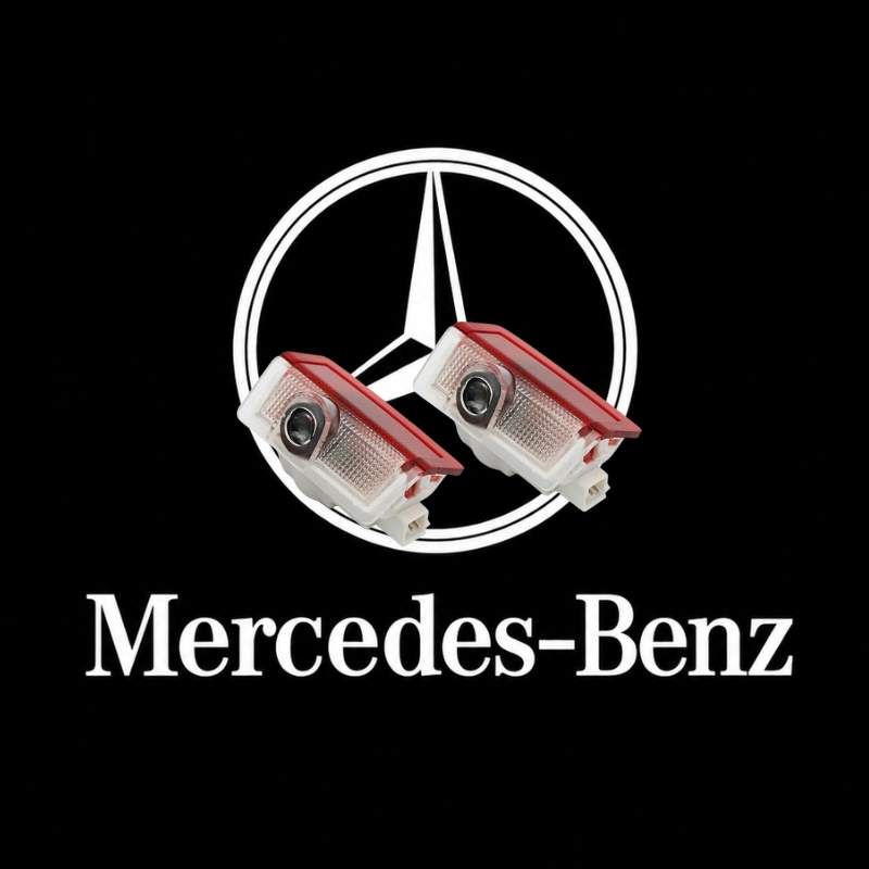 2Pcs HD LED Car Door Logo Projector Lights, Never Fade Welcome Puddle Lights Compatible with Mercedes-Benz, 3D Shadow Accessories