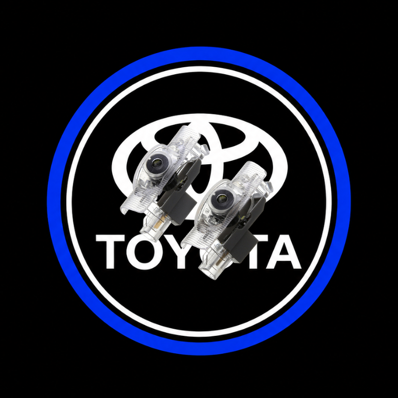 2Pcs HD LED Car Door Logo Projector Lights, Never Fade Welcome Puddle Lights Compatible with Toyota, 3D Shadow Accessories