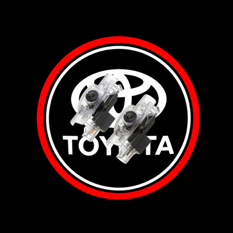 2Pcs HD LED Car Door Logo Projector Lights, Never Fade Welcome Puddle Lights Compatible with Toyota, 3D Shadow Accessories